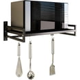 thumbnail image 1 of ABCOOL Wall Mount Microwave Oven Shelf Rack for Kitchen Home, Carbon Steel Counter Countertop Holder with Hook Rail and 3 Slidable Hooks, 1 of 8