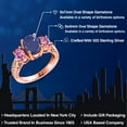 thumbnail image 2 of Gem Stone King 18K Rose Gold Plated Silver Ring Oval Lapis Pink Moissanite (2.92 Cttw), 2 of 6