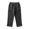 thumbnail image 3 of Pretxorve Kids Girls Casual Pants Solid Linen Mix Fabric Split Button Side Pockets 7 Length Bottoms, 3 of 5