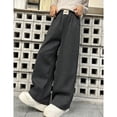 thumbnail image 4 of EnJoCho Childrens Straight Wide Leg Pants Girls Older Junior High School Students Casual Sweatpants Trousers Elastic Waist Comfort Trendy Everyday, 4 of 7