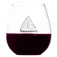 thumbnail image 5 of Sail Boat Wine Glass with 3D Sailboat and Nautical Anchor Design - 2 PC SET 650ml Large Stemless - Unique Sea-Themed Wine Stemware for Drinking Wine, Boating, and Sailing, 5 of 10