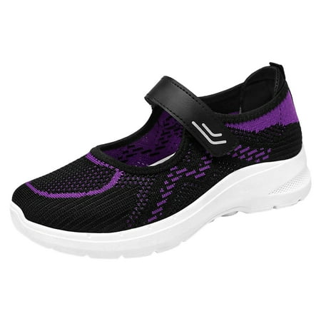 Fauean Womens Sneakers Comfortable Breathable Slip on Shoes Gym Walking Shoes Going Out Black Size 40