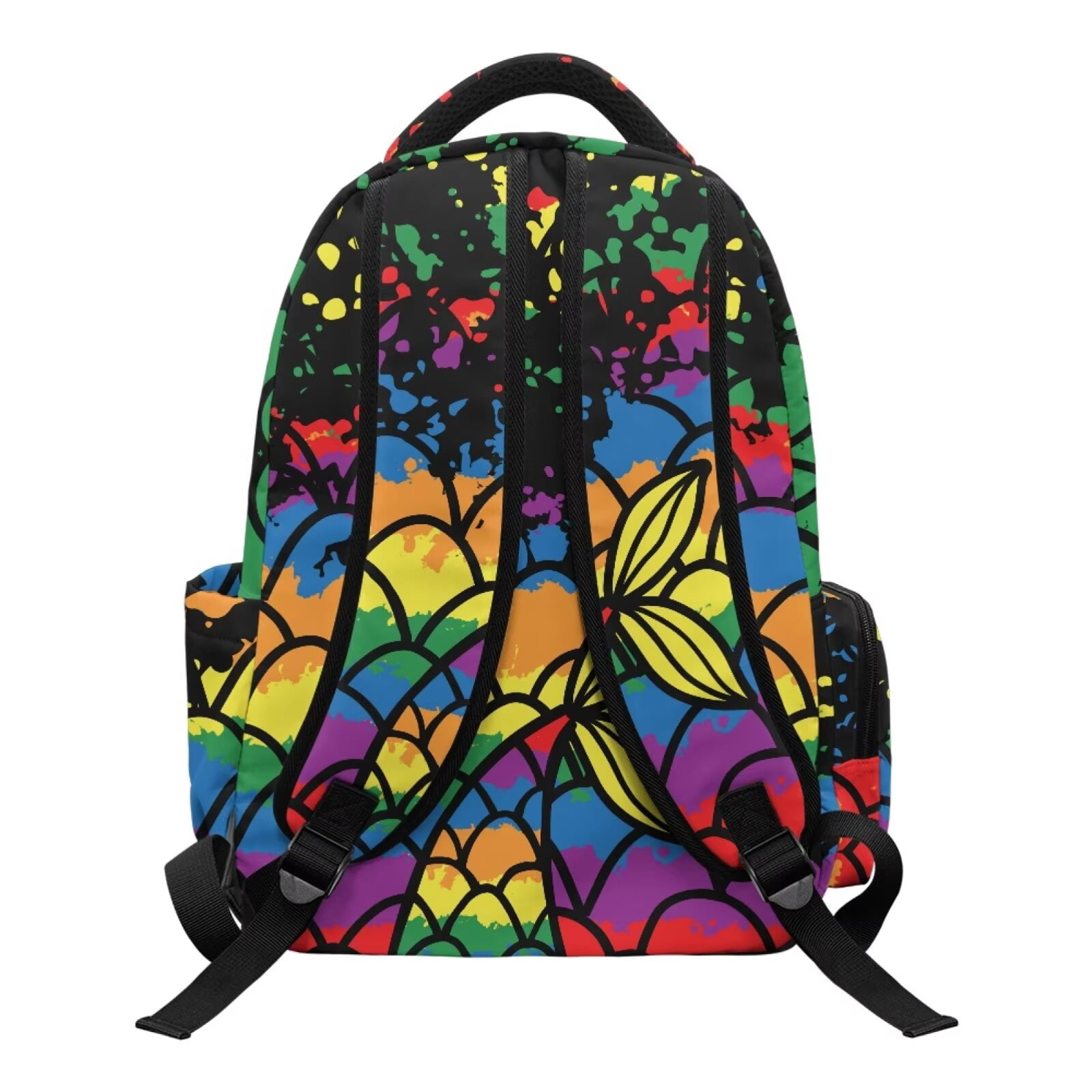 Chririnla Color Fish Scale,Custom Name Print School Backpack Backpack for Boy Girl,Students School Bag 17 Inch School Bag Teenager Laptop Bag for Travel