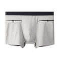 thumbnail image 2 of zeranth Men Seamless Underwear High Waist Patchwork Color Boxer Briefs Zipper Double Pockets U-convex Underpants, 2 of 7