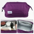 thumbnail image 3 of Makeup Bag Cosmetic Travel Bag Waterproof Toiletry Bag for Women Nylon Purple 27.5x19x15cm, 3 of 6