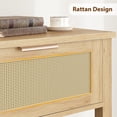 thumbnail image 4 of IdeaHouse Entryway Living Room Rattan 2-Tier Narrow with Storage Drawers, Wooden Sofa Table for Living Room, Entryway, 4 of 6