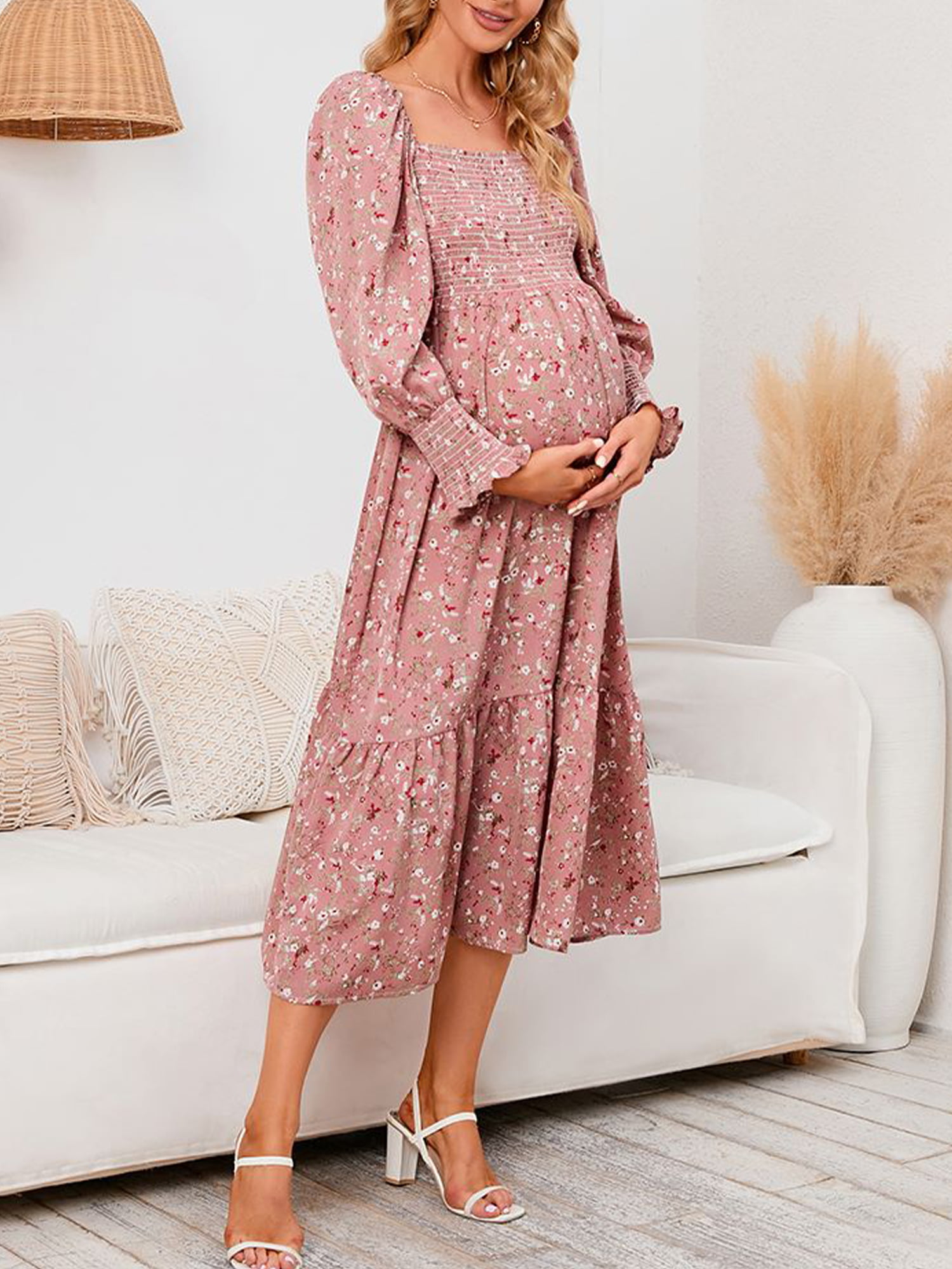 Maternity Dress Casual,Women'S Maternity Dress V-Neck Short Sleeve For Baby  Shower(XL,White) - Walmart.com