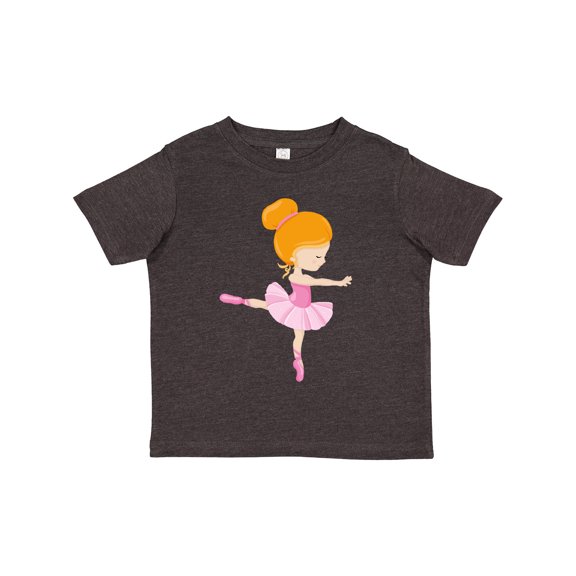 Inktastic Ballerina, Ballet Girl, Ballet Dance, Orange Hair Girls Toddler T-Shirt