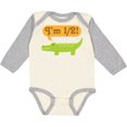 thumbnail image 3 of Inktastic Half Birthday 1/2 Boy Alligator Boys Long Sleeve Baby Bodysuit, 3 of 5