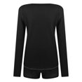 thumbnail image 4 of Inicio Conjuntos de ocio para mujer Conjunto de pijama de punto con botones sólidos de 2 piezas Conjunto de pantalones cortos de cintura alta Pompotops qwe23306, 4 of 9
