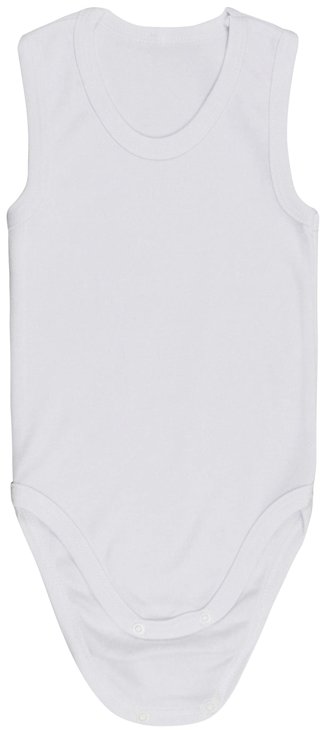 ToBeInStyle Boy's Pack of 4 Ultra-Soft Cotton Baby Tank Top Bodysuits - White - 2 Years Old
