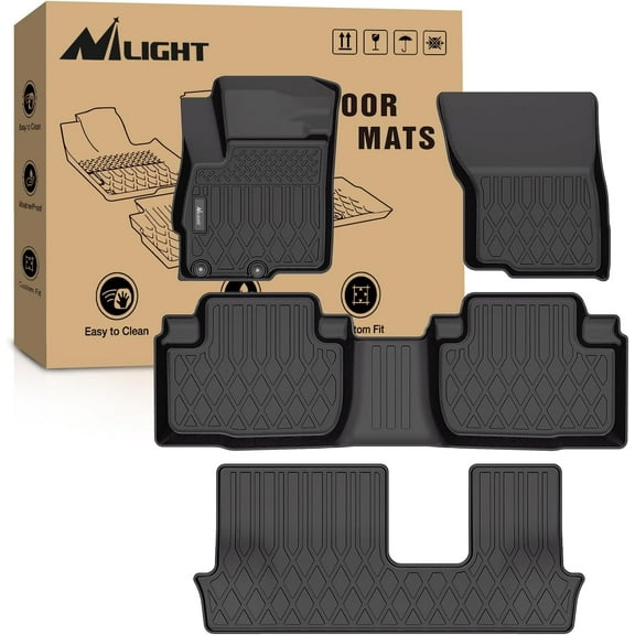 Nilight TPE Floor Mats for Mitsubishi Outlander 2014 2015 2016 2017 2018 2019 2020 2021,All Weather Custom Fit Heavy Duty Floor Liners