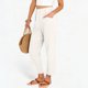 thumbnail image 5 of Pincandy Women's Solid Color Elastic Waist Pockets Linen Blend 9-Point Pants, Casual & Daily Wear, 5 of 7