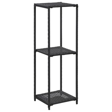 

moobody Storage Shelf Black 11.8 x11.8 x35.4 Poly Rattan