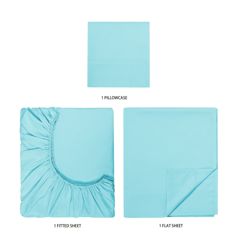 YAMAN ストレッチフィットシート2セット Your Zone Kids Microfiber Sheet Set, Teal, Twin, 3-Piece, Soft