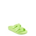 thumbnail image 2 of Girls Lime Green & Floral EVA Beach Footbed Sandals, 2 Pack, 2 of 8