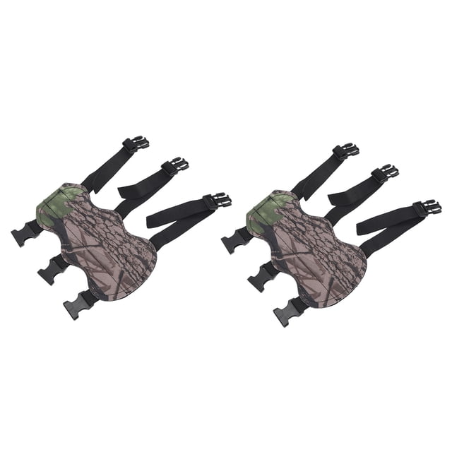 Protectores de brazos de camuflaje para tiro con arco, par de protectores de antebrazo ajustables para una práctica de tiro segura