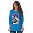thumbnail image 4 of Kanji Style Cartoon Bring on the Boop Women's Long Sleeve T Shirt Brisco Brands 2X, 4 of 6