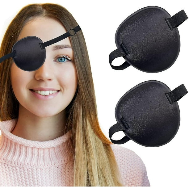 Paquete de 2 parches para ojos suaves y ajustables para ambliopía, parches para ojos perezosos para ojos izquierdo o derecho