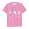thumbnail image 3 of WEAIXIMIUNG Chemise à Phrase Enfants 2024 Thème France Mode Imprimé Manches Courtes Col Rond T-Shirt Hauts 8-9 Ans, 3 of 4