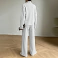 thumbnail image 5 of Yutgune Women's 2 Piece Sweatsuit Mock Neck Long Sleeve Sweatshirt Drawstring Wide Leg Pants Casual Lounge Set, 5 of 7