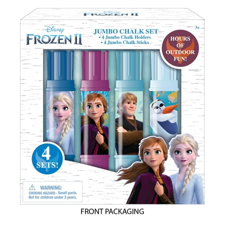 Disney Frozen 2 Jumbo Chalk Set includes 4 Jumbo Chalk Sticks & 4 Jumbo Chalk Holders
