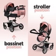 thumbnail image 5 of Dolls To Play Convertible Baby Doll Stroller 2-in-1 Pretend Play Pram with Adjustable Handle, Basket & Bag, Pink, 5 of 7
