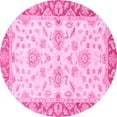 thumbnail image 1 of Ahgly Company Indoor Round Oriental Pink Traditional Area Rugs, 5' Round, 1 of 4