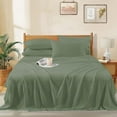 thumbnail image 3 of 100% Egyptian Cotton Bed Sheets - 1000 TC 4-Piece Sheet for Bed, Sateen Weave, Luxury Hotel Sheets, Fits Mattress Upto 18" Deep Pocket - Queen XL Size - Sage Solid, 3 of 8