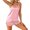 Pink, variant on Silky Satin Classic Solid Pajama Set for Women 2PC V Neck Spaghetti Strap Sleeveless Cami and Side Slit Shorts Loose Nighty Sleepwear