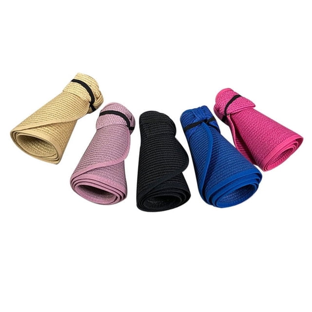 Pare-soleil Pliable en Paille pour Femmes Protection Solaire Chapeau de Plage Topless Réglable