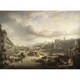 thumbnail image 2 of Alexander Nasmyth 24x19 Black Ornate Framed Double Matted Museum Art Print Titled: Princes Street with the Commencement of the Building of the Royal Institution (1825), 2 of 5