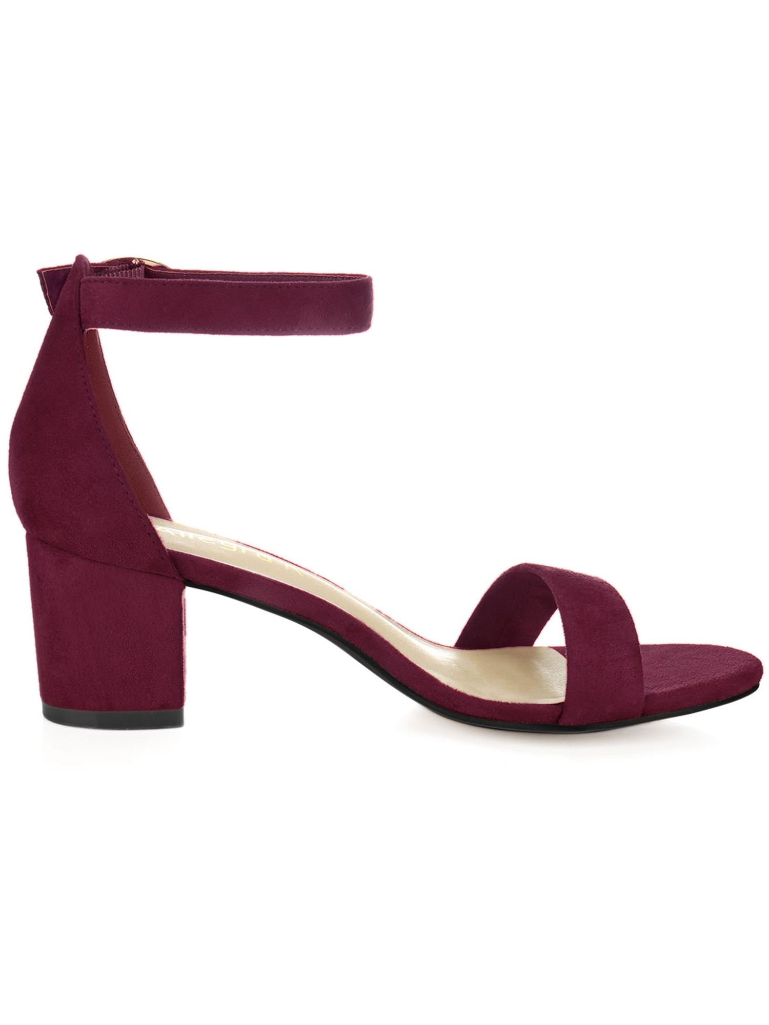 Unique Bargains Women's Open Toe Ankle Strap Chunky Heels Sandals