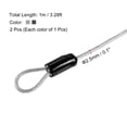 thumbnail image 2 of Cable de seguridad Uxcell recubierto de resorte con bucle de 0.1 pulgadas x 3.28 pies (Diá.*L) Negro, Transparente 2Pcs, 2 of 5