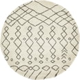 thumbnail image 1 of Unique Loom Rabat Shag Nomad Design Rug 8' x 8' Round Ivory/Gray, 1 of 1