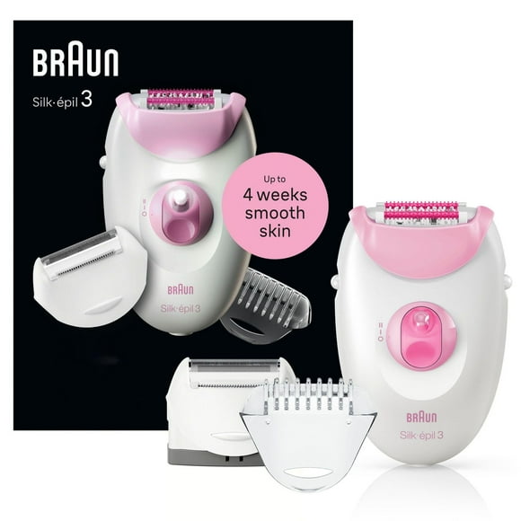 Épilateur pour femmes Braun Silk-épil 3 3-270 pour une épilation qui dure, blanc et rose 1CT