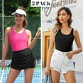 thumbnail image 5 of Charmo 2-Pack Cotton Tank Tops for Womens with Shelf Bra Racerback Yoga Camisole Workout Undershirts, 5 of 6