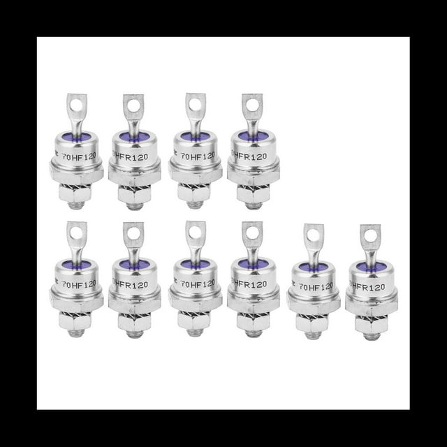 5 Pares de Diodos Rectificadores en Espiral 70HF120/70HFR120 70A 1200V Rectificador de Alta Potencia Tipo de Perno de Metal Diodos Rectificadores