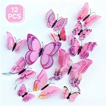 CCOCC 12Pcs Butterfly Wall Decor,Lightweight Wall Stickers Decorations for Bedroom,Colorful Room Accent Living Room Decor Wall,Pink