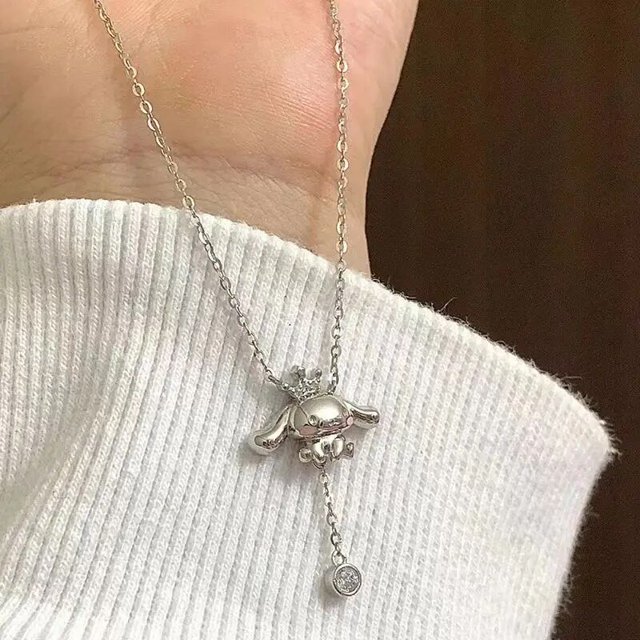 Collar de perlas de Hello Kitty de Sanrio para niña, cadena de cuello de Pochacco, diseño Kawaii, Cinnamoroll, regalo de cumpleaños para Amiga, 2023