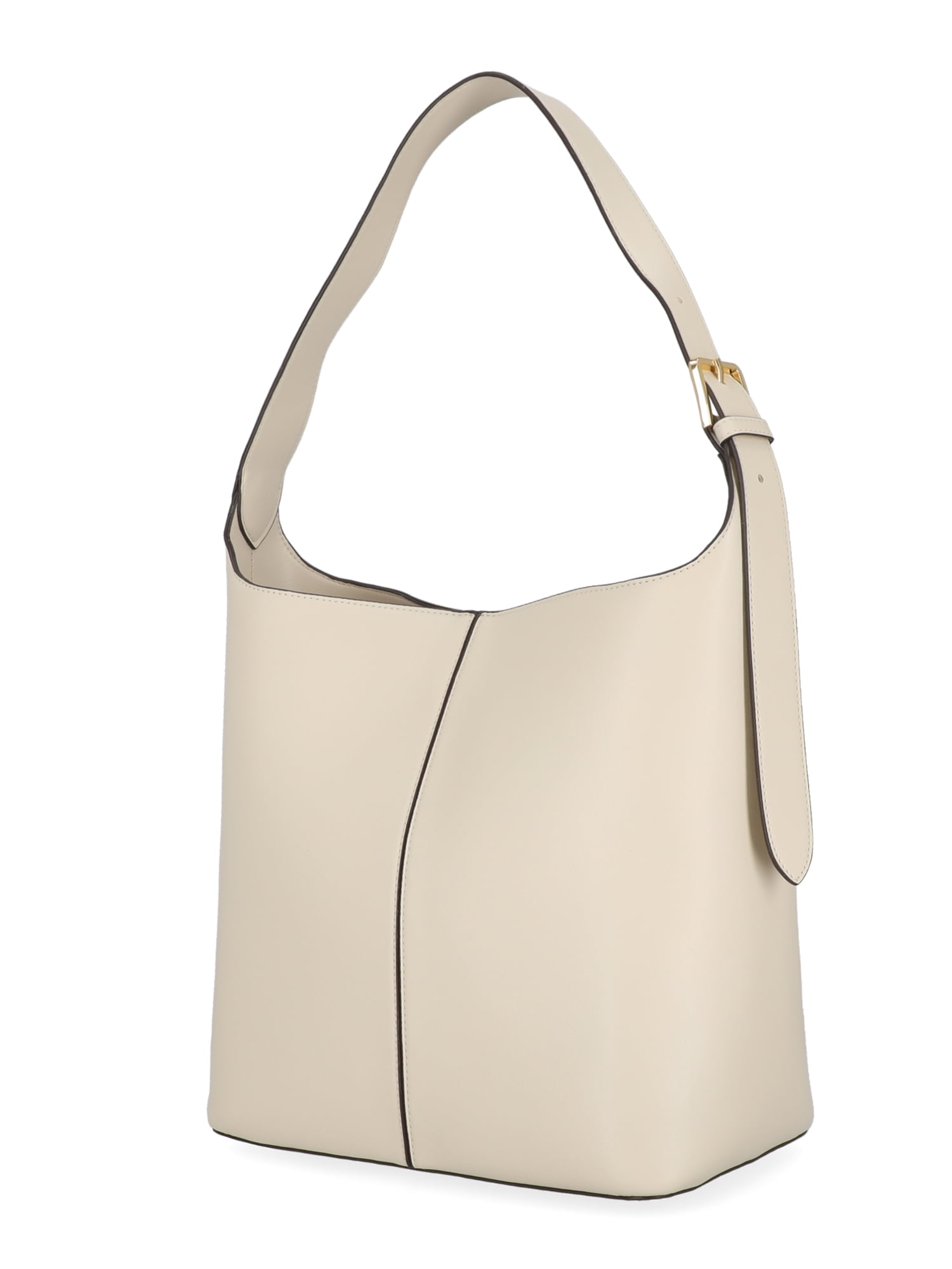 Time and Tru Women's Shively Bucket Handbag, Solid Beige