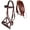 Mahogany/Beaded, variant on Horse Western Leather Tack Beaded Bitless Sidepull Bridle Reins Brown 77RS16BR