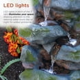 thumbnail image 6 of 22 Inch Rock Waterfall Fountain With Led Lights, 6 of 11