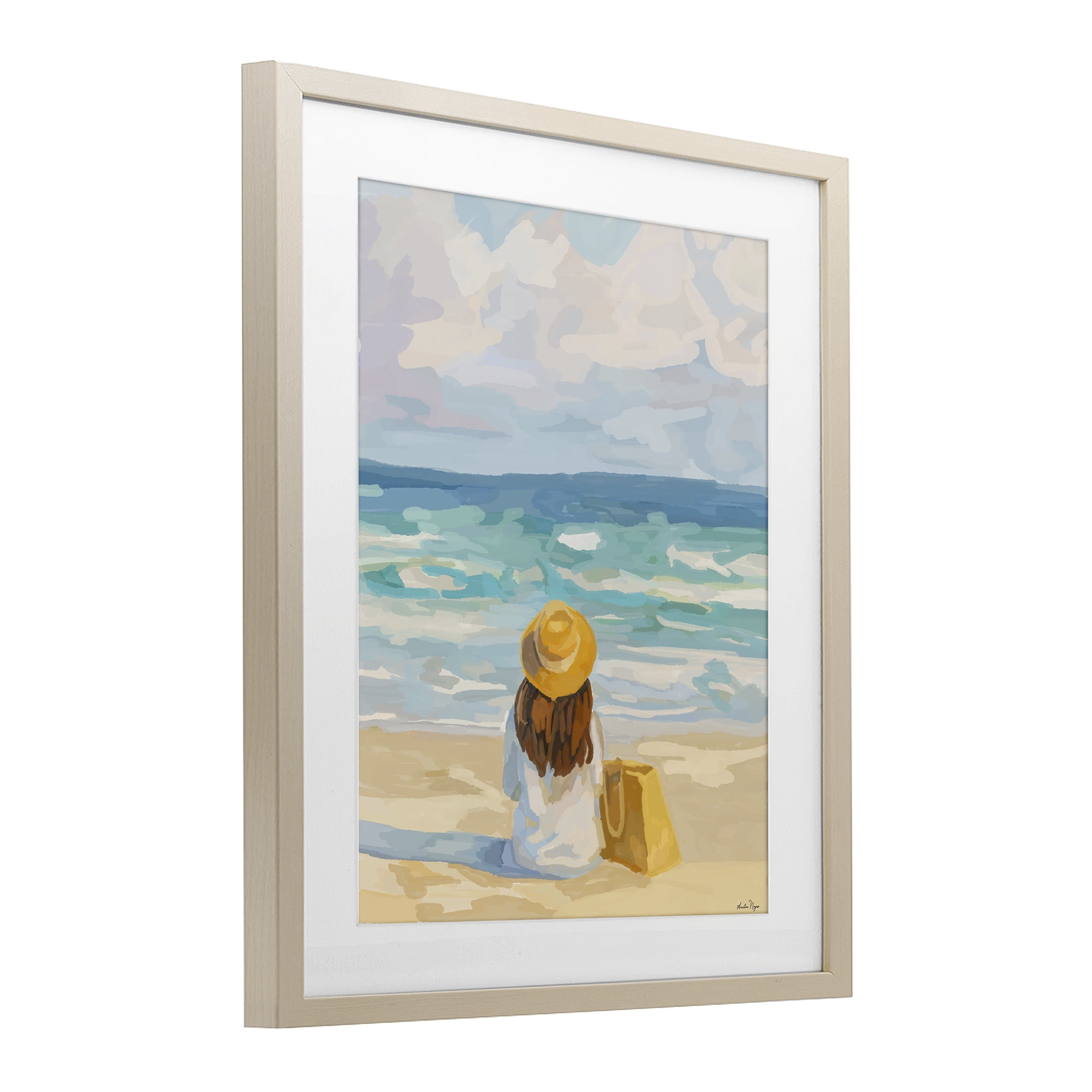 Stupell Industries Peaceful At The Beach Birch Framed Print Under Glass, design by Amelia Noyes