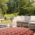 thumbnail image 4 of SAFAVIEH Courtyard Carol Geometric Indoor/Outdoor Area Rug, 7'10" x 7'10" Square, Red/Beige, 4 of 12