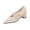 10#Beige, variant on Women's Hollow Knit Double Strap Buckle Mary Jane Shoes Point Toe Chunky Block Heel Breathable Commute Fashion Pumps For Women