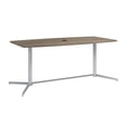 thumbnail image 1 of 72W Office Conference Table with Metal Base in Modern Hickory - Engineered Wood, 1 of 6