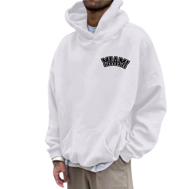 Chandail à Capuche Décontracté pour Hommes avec Imprimé Lettre Automne Hiver Mode Manches Longues chandail Confortable Mode Urbaine