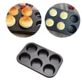 thumbnail image 2 of Bonus Metal Muffin de 6 tazas con juego de moldes para muffins con revestimiento antiadherente, apto para microondas - Negro, 2 of 3