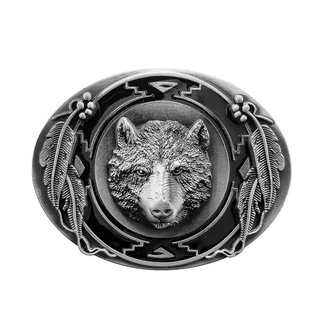 Retro Wild Wolf Belt Buckle Western Cowboy 3d Hunting Wolf Head Belt Buckle Oval Set Of